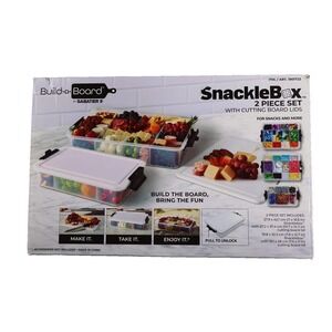 Sabatier Build-a-Board SnackleBox 2 Piece Set Cutting Board Lids White Tray